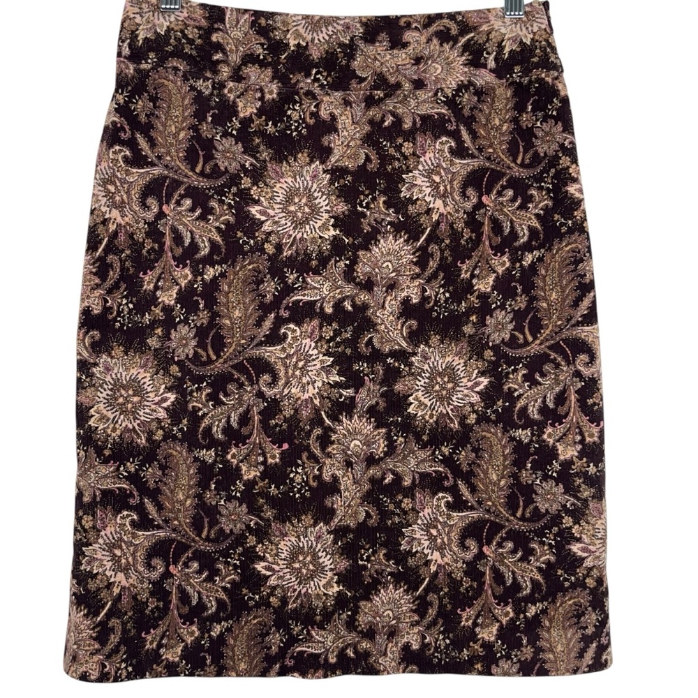 Ann Taylor Paisley Pencil Skirt - Black and Cream